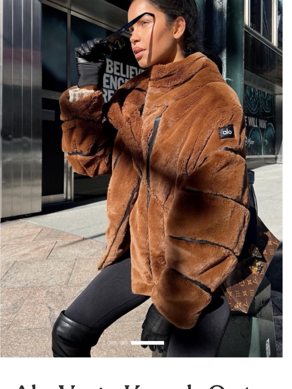 ALO YOGA Hooded knock out Jacket in Rich Chocolate xs stunning oversized